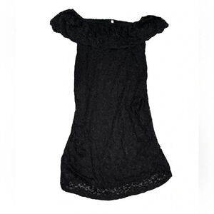 Pinkblush off the shoulder‎ black lace dress